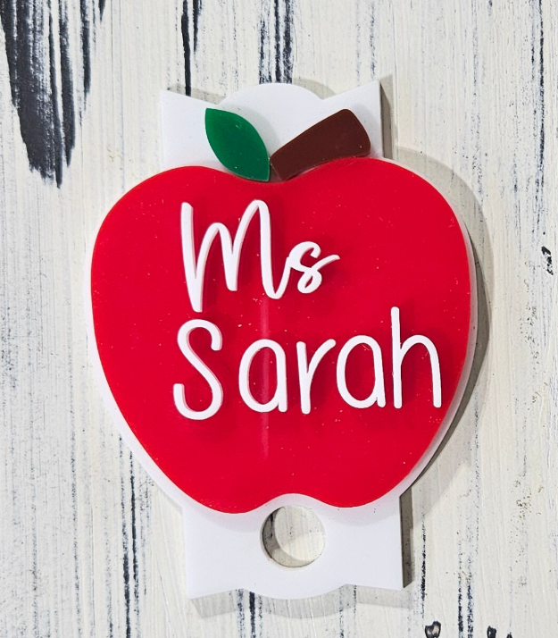 Personalized Tumbler tag, Stanley H2.0 Tumbler Name Plate, 40oz Tumbler Name Plate, 40oz Tumbler Plate Topper, Tumbler cup name teacher