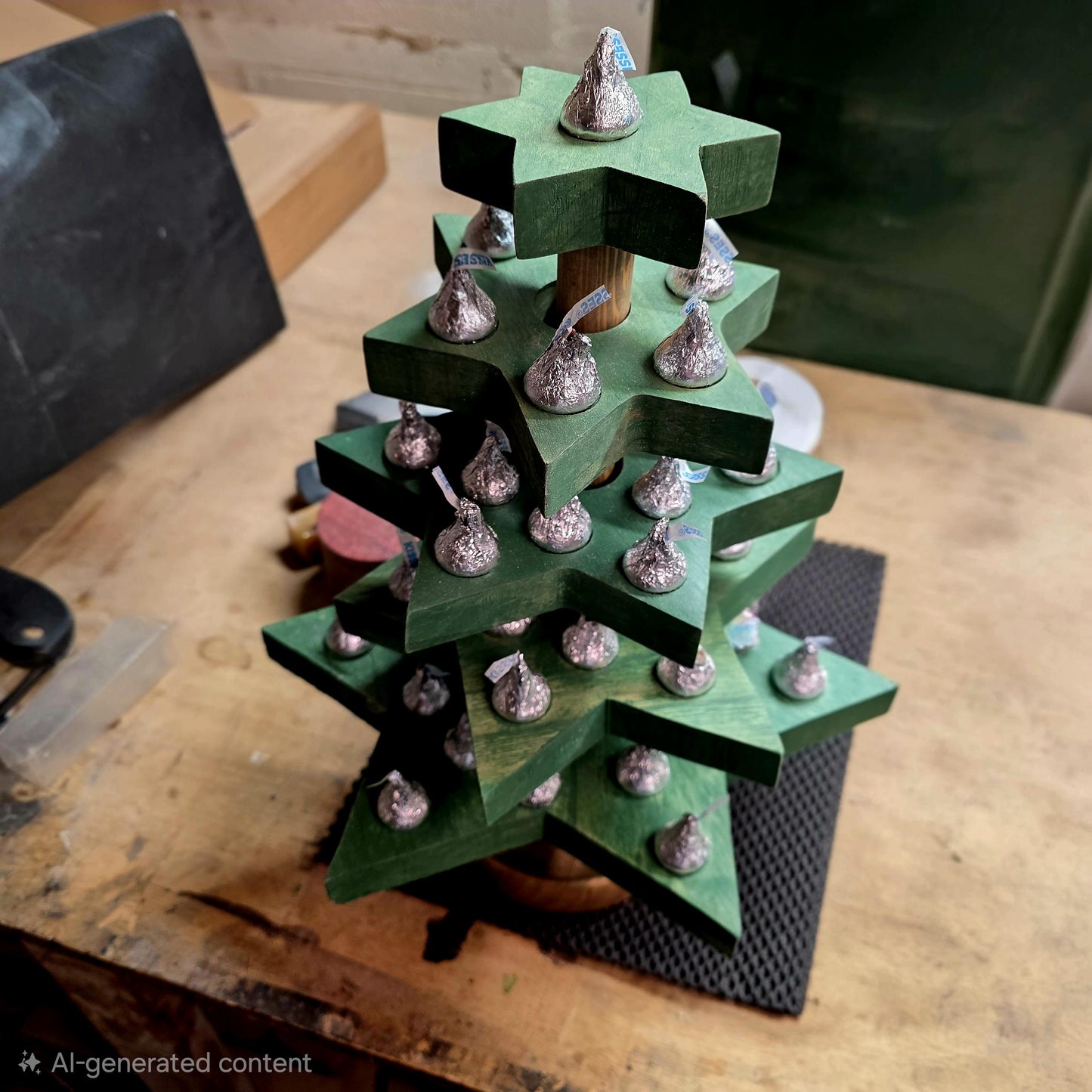 Saw/router template for creating your own Kissmas tree