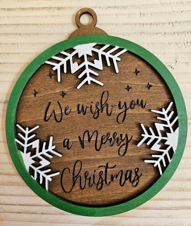 Handmade Engraved Christmas Ornament