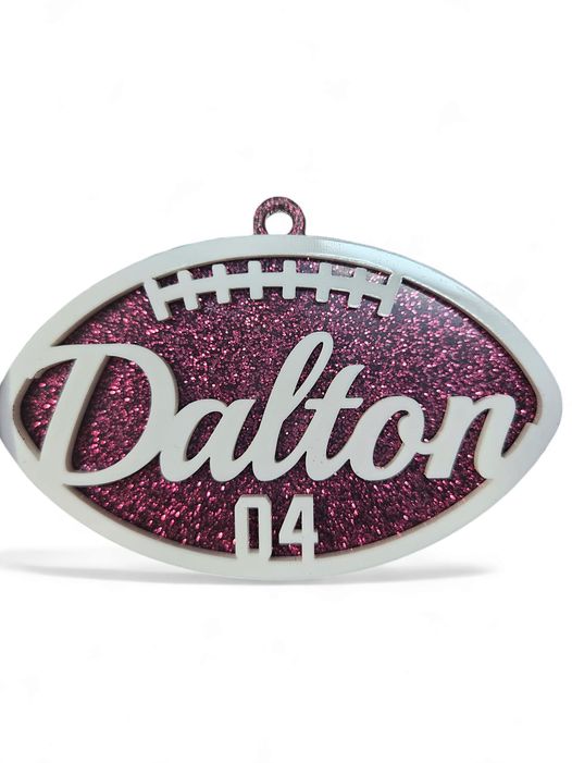 Football Bag Tassel and Charm, Bookbag tag, Diaper bag tag, Custom Colors, Personalized tag, Sport tag player, Monogram Gift mom