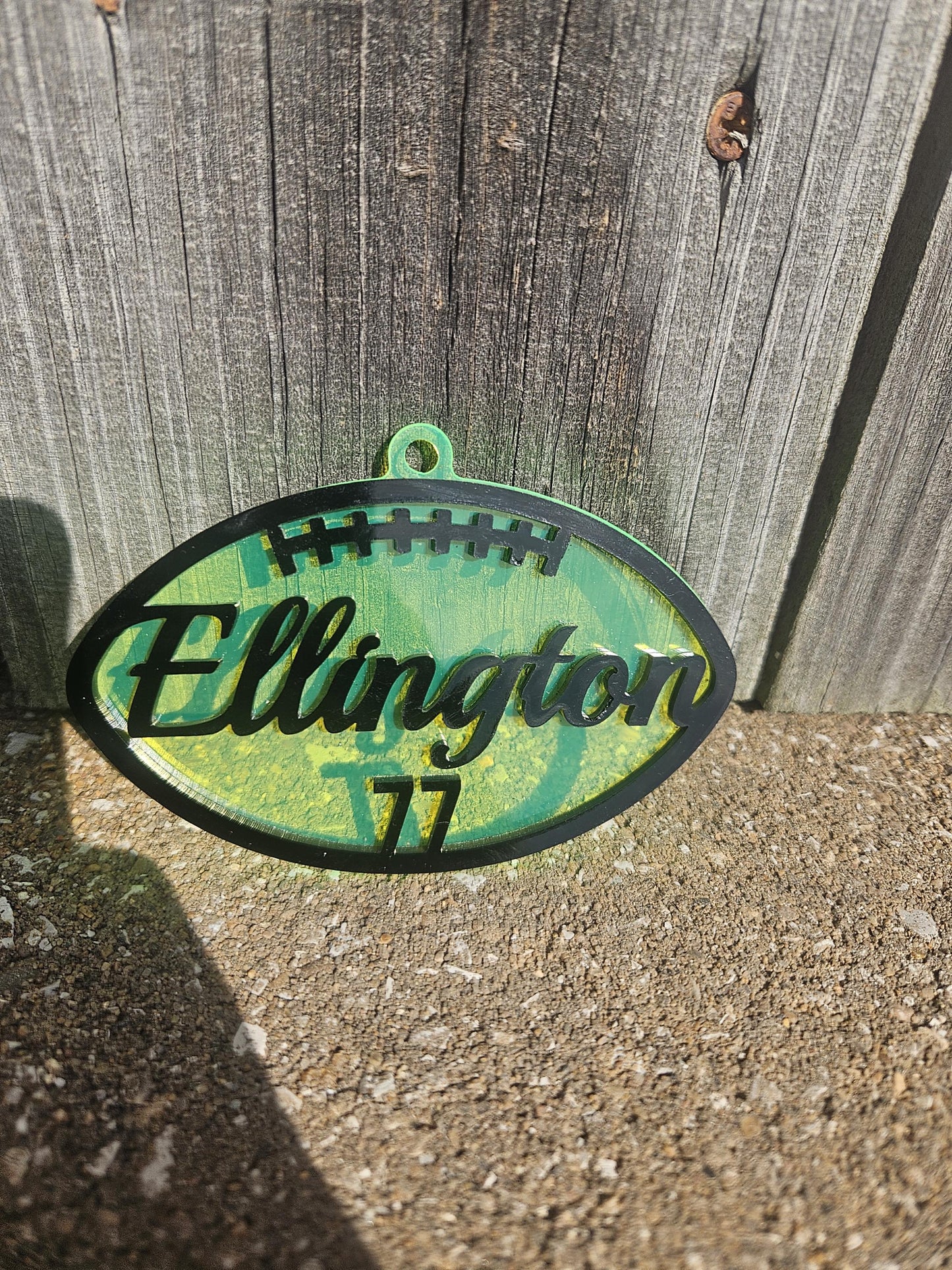 Personalized Glitter Football Bag Tag, Custom Sports Team Accessory