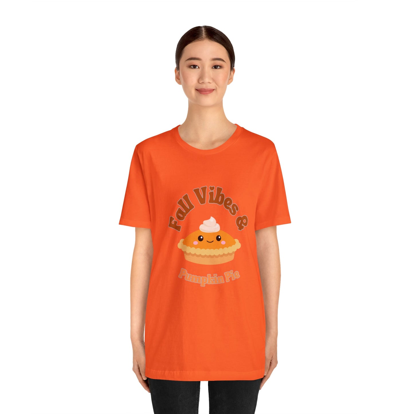 Fall Vibes & Pumpkin Pie Tee - Thanksgiving Day Shirt, Autumn Fashion, Perfect for Pie Lovers, Available in Multiple Colors