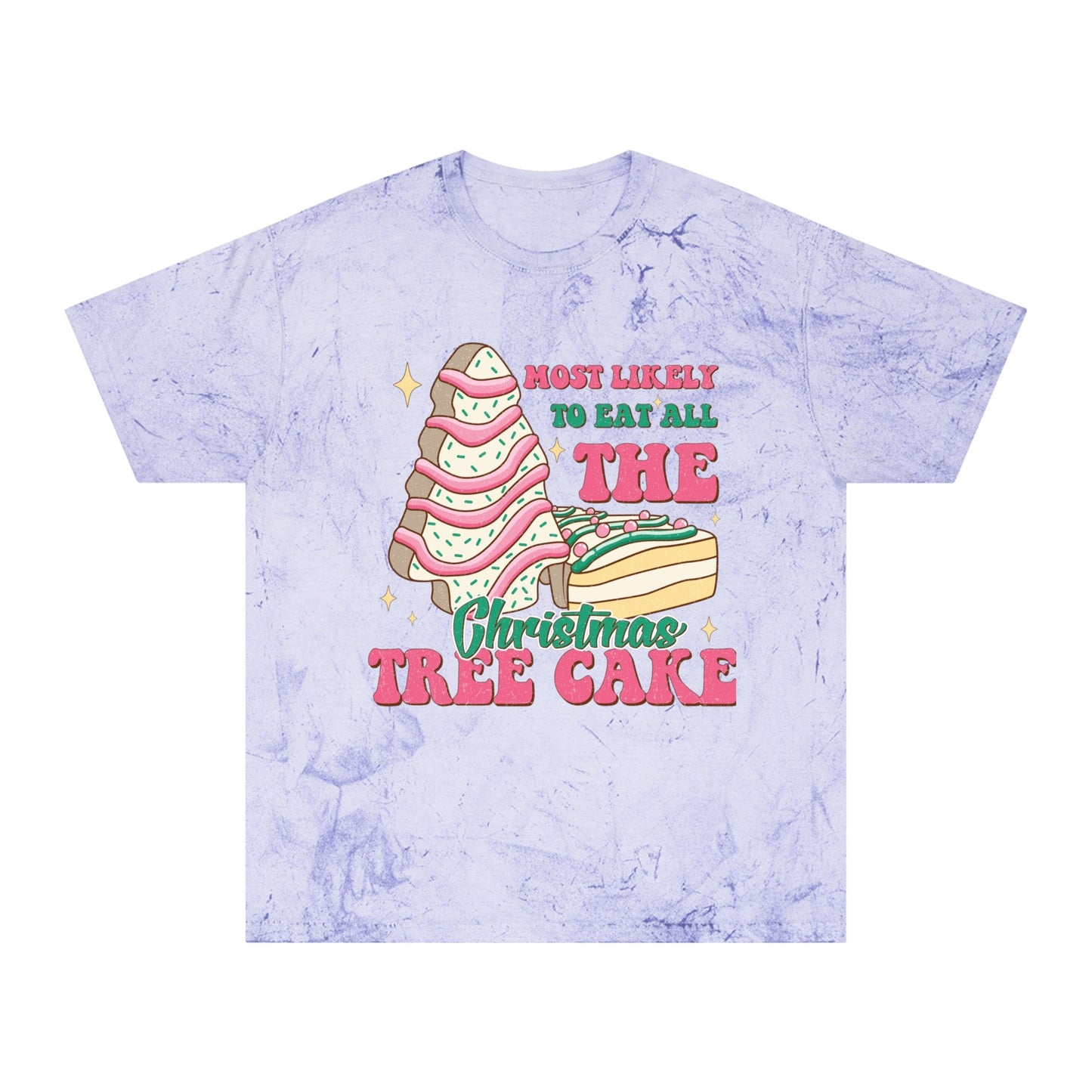 Quirky Pink Christmas Tree Cake Tee - Perfect Holiday Statement Shirt for Dessert Lovers, Must-Have for Festive Celebrations!