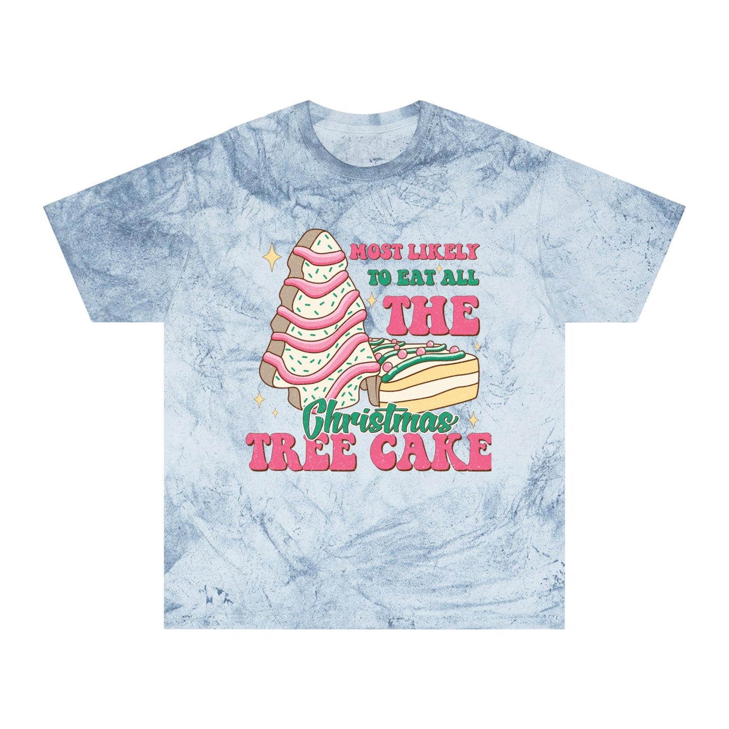 Quirky Pink Christmas Tree Cake Tee - Perfect Holiday Statement Shirt for Dessert Lovers, Must-Have for Festive Celebrations!