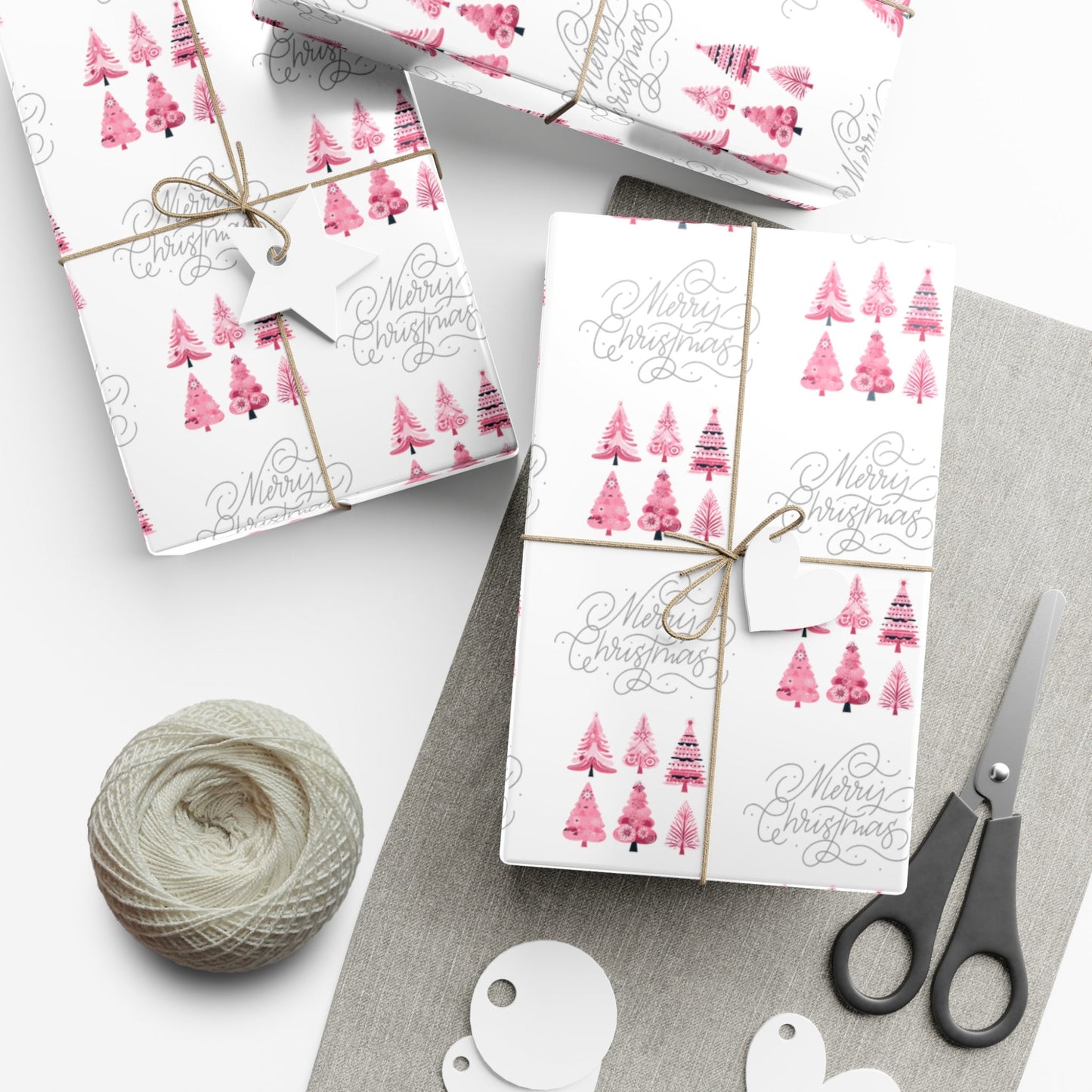 Whimsical Christmas Tree Wrapping Paper - Feminine for women, sisters, daughters, wives, moms, etc