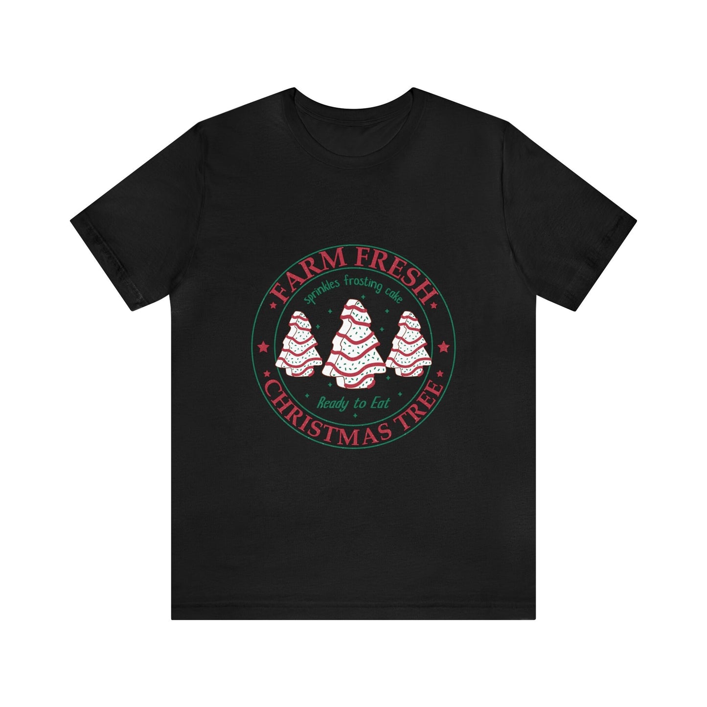 Farm Fresh Christmas Tree Tee - Whimsical Frosting & Sprinkles Design, Playful Seasonal Shirt, Available in Varied Colors