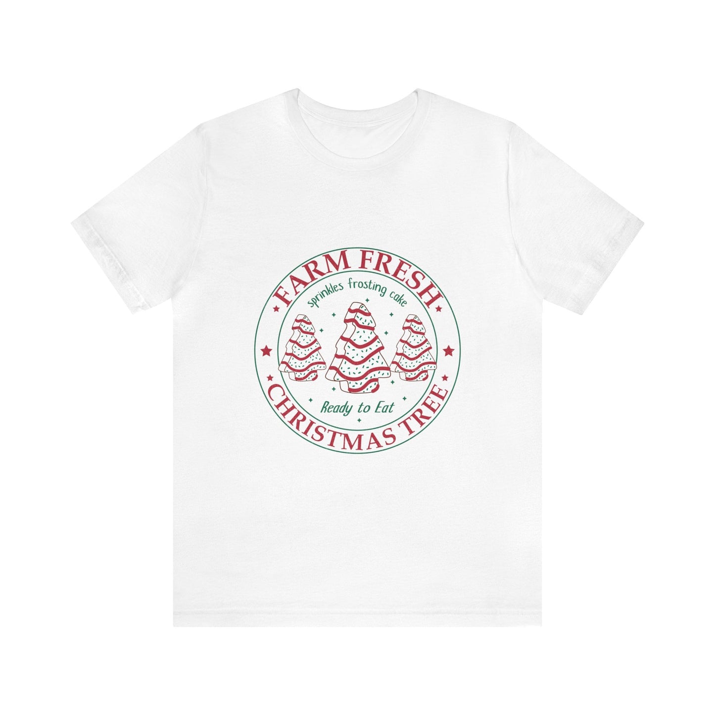 Farm Fresh Christmas Tree Tee - Whimsical Frosting & Sprinkles Design, Playful Seasonal Shirt, Available in Varied Colors